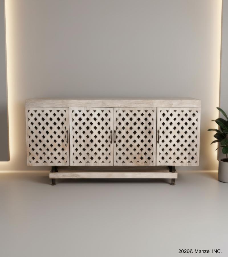  HAND CARVED SOLID RECLAIMED TEAK WOOD SIDEBOARD CONSOLE