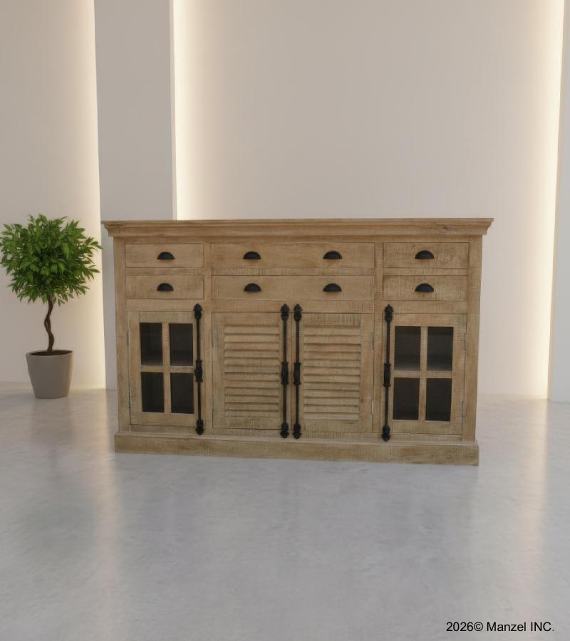 SOLID WOOD 8 DRAWER 4 DOOR SIDEBOARD 