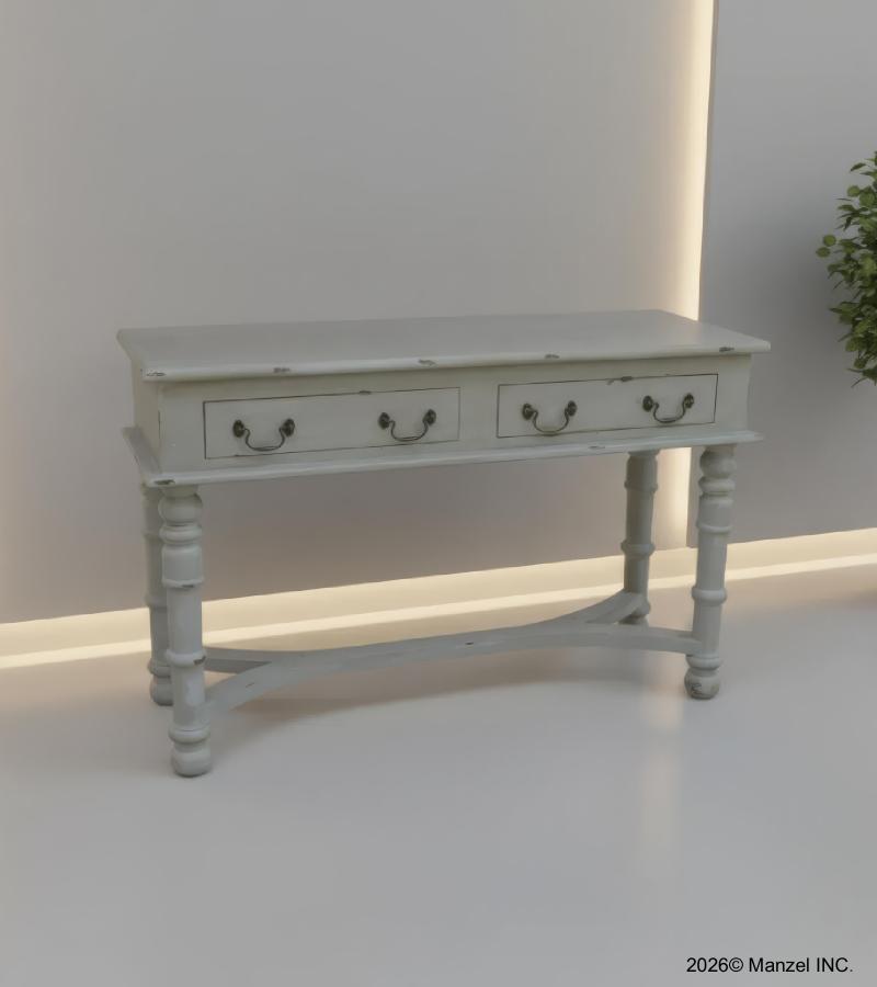 SOLID WOOD 2 DRAWER CONSOLE  TABLE