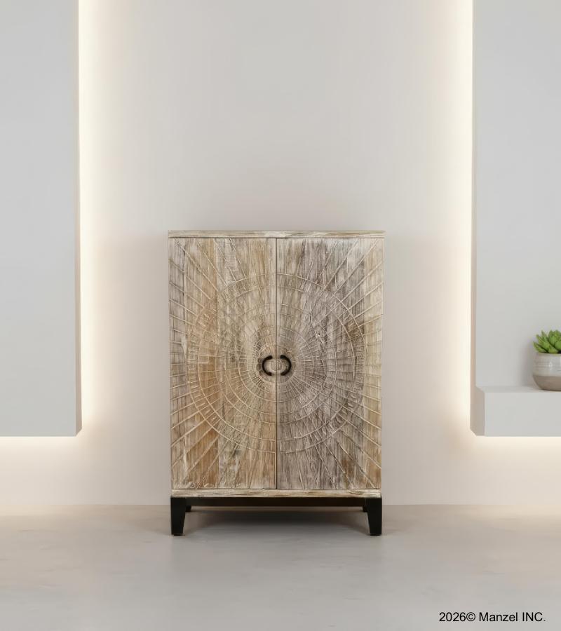SOLID RECLAIMED TEAK WOOD LIQUOR & WINE CABINET