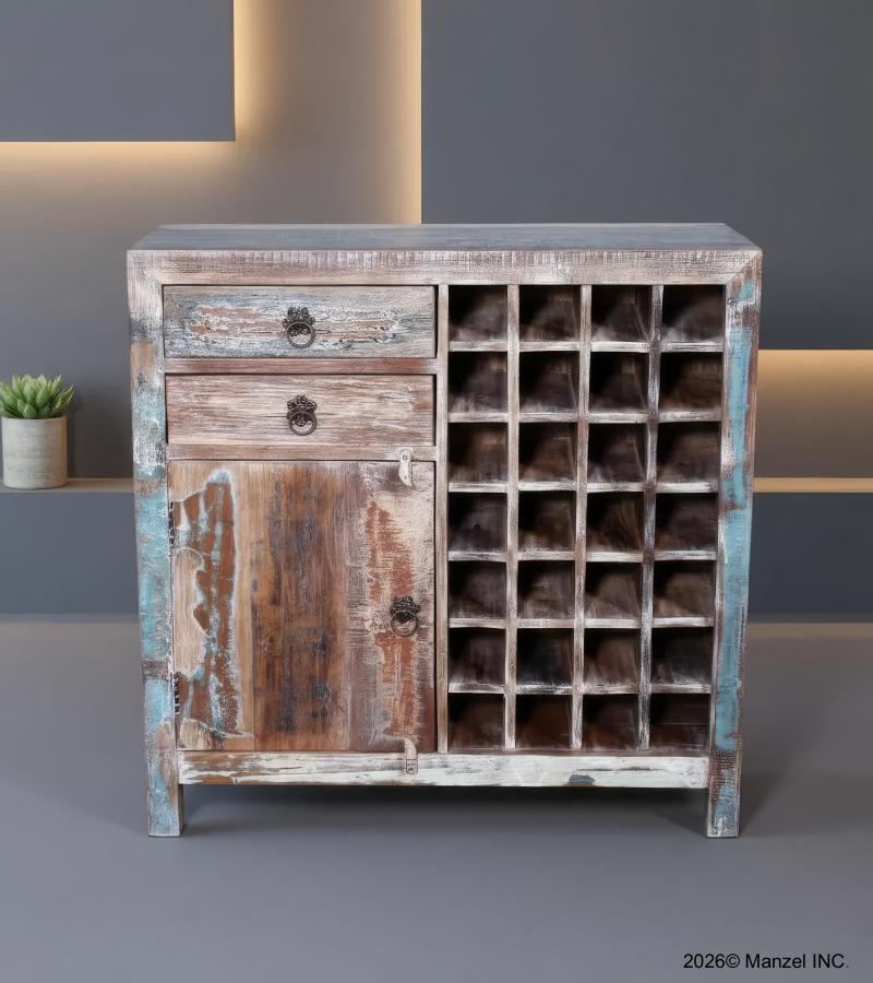 SOLID RECLAIMED TEAK WOOD WINE BAR
