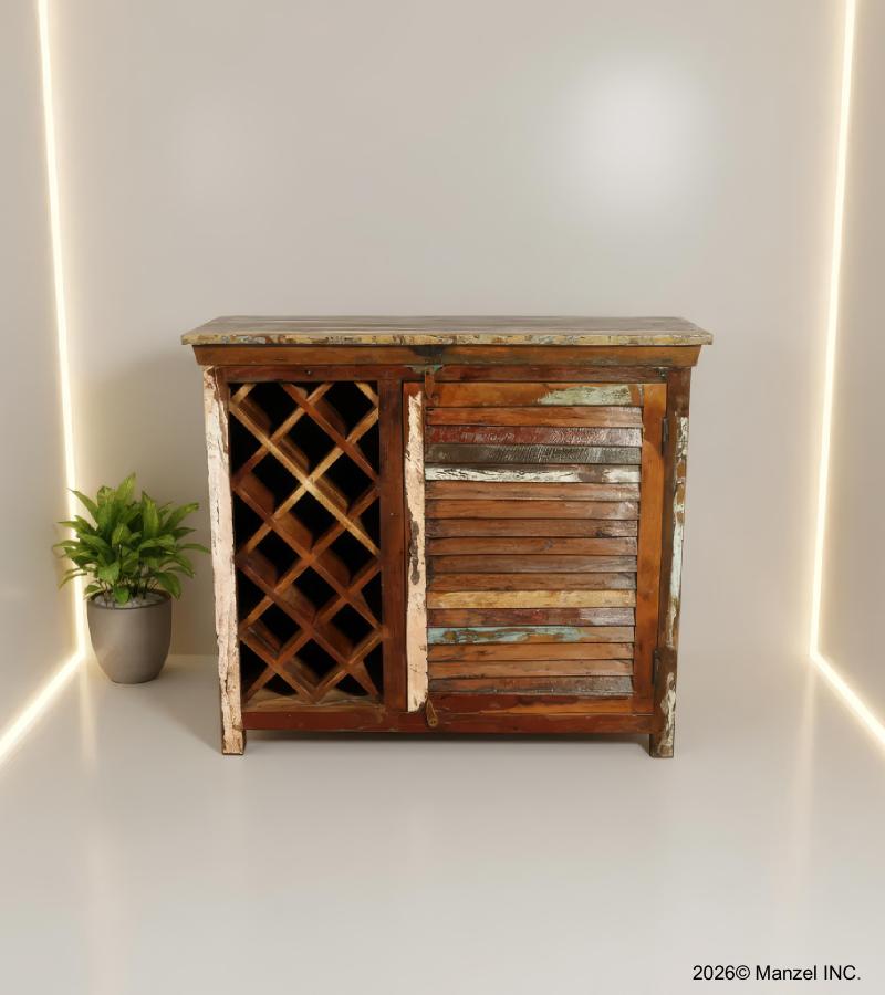 SOLID RECLAIMED TEAK WOOD WINE LIQUOR BAR