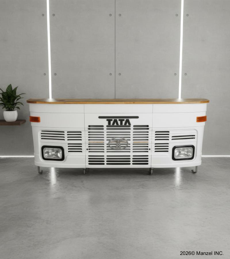 SOLID WOOD & IRON TATA TRUCK BAR W/ HEADLIGHTS