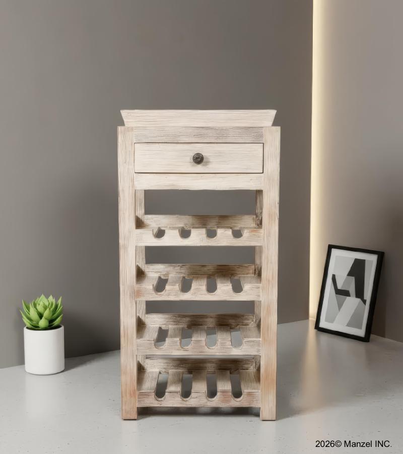 RECLAIMED SOLID TEAK WINE BAR W/ DRAWER & TRAY