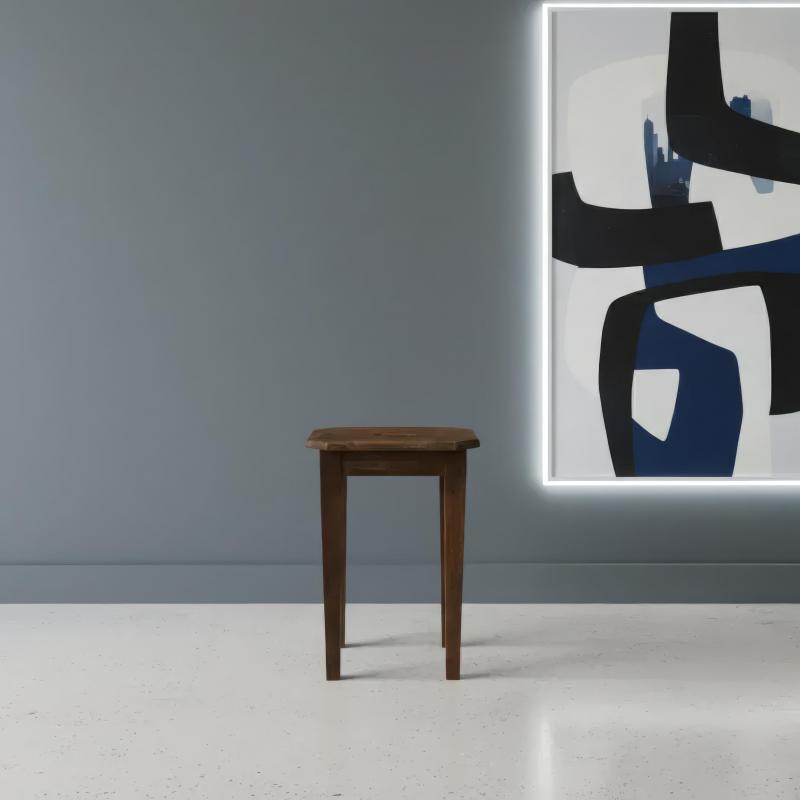 IRON & WOOD  END TABLE SIDE TABLE