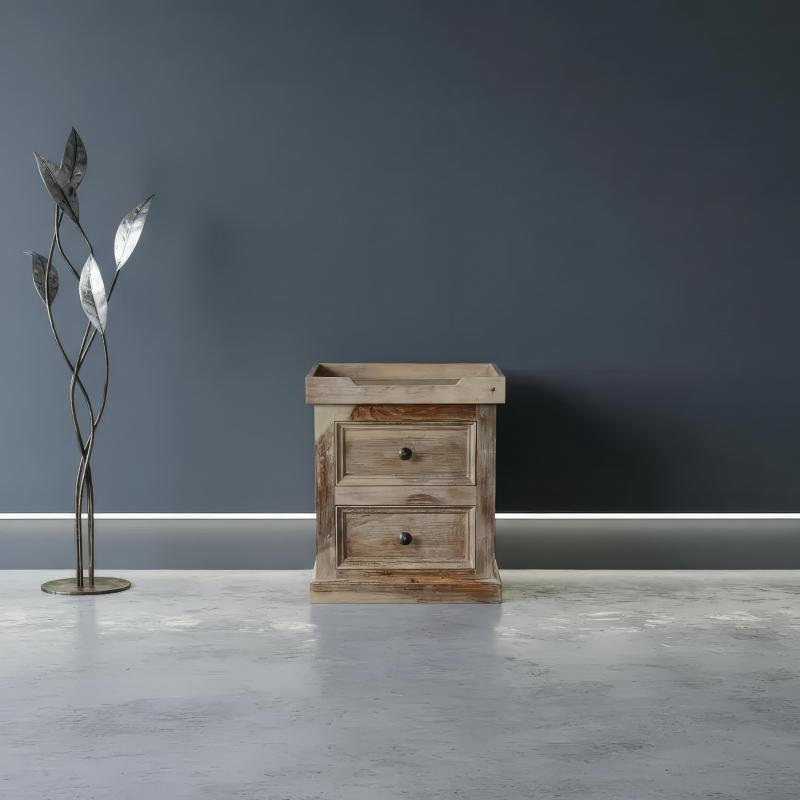 SOLID ROSEWOOD NIGHTSTAND W/ TRAY TOP END TABLE