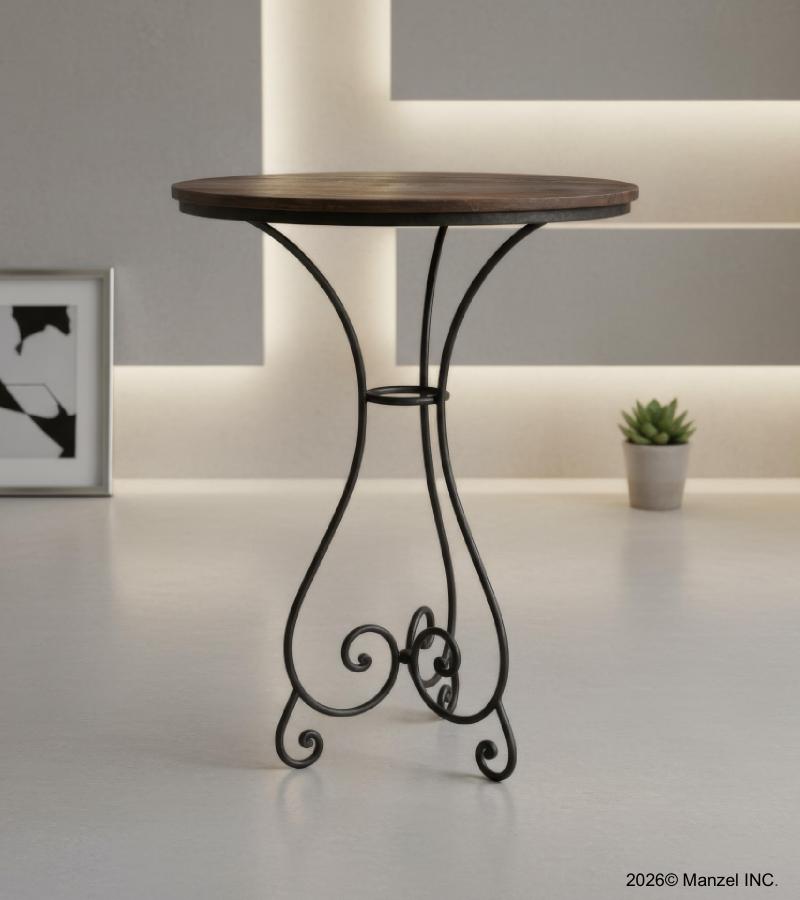 Solid Wood & Iron Round Table