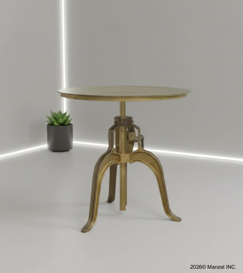 Adjustable Height Round Top Dining TableADJUSTABLE HEIGHT IRON CRACK ROUND TABLE
