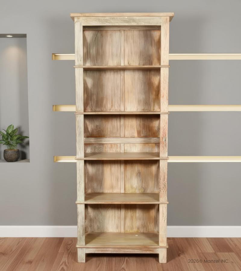 Solid Reclaimed Teak Wood Bookshelf Bookcase Shelving Unit