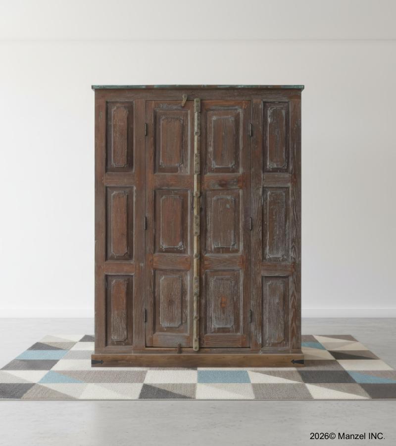 RECLAIMED TEAK STORAGE CABINET W/ 2 DOORS
