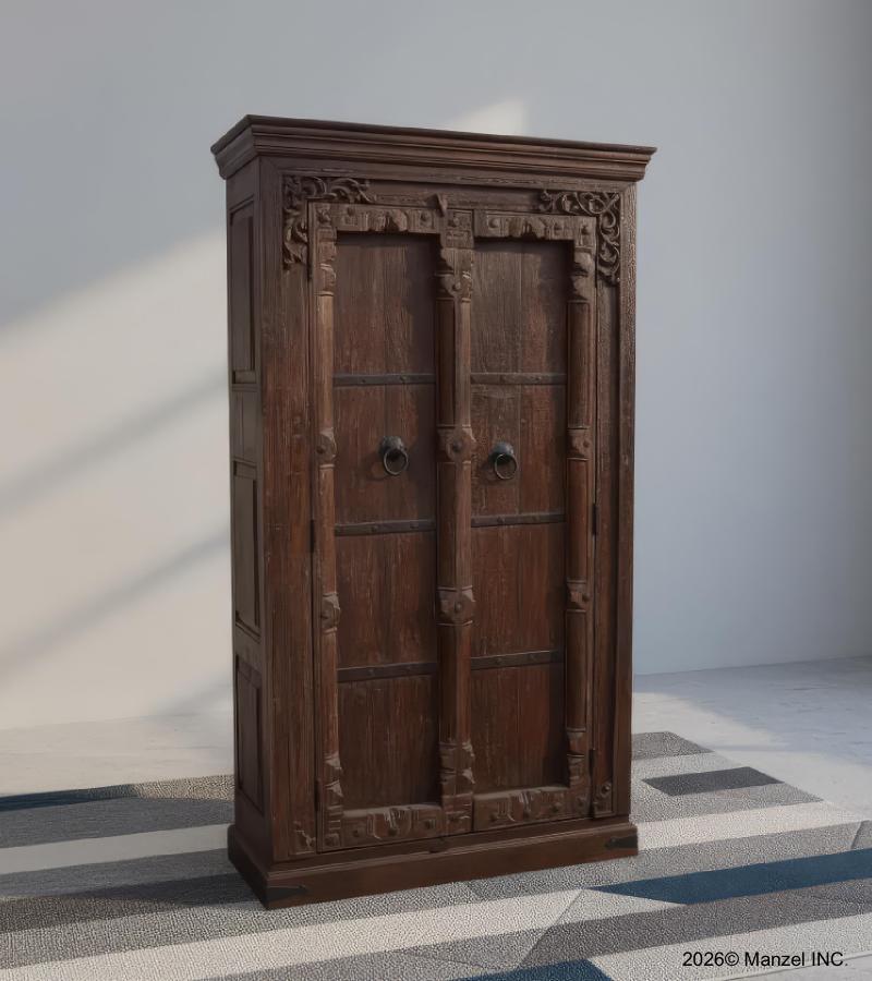 RECLAIMED TEAK REPURPOSED DOOR STORAGE CABINET