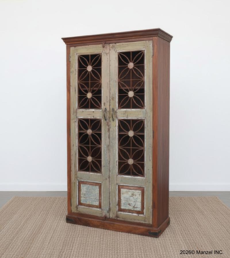 SOLID RECLAIMED WOOD & IRON CABINET