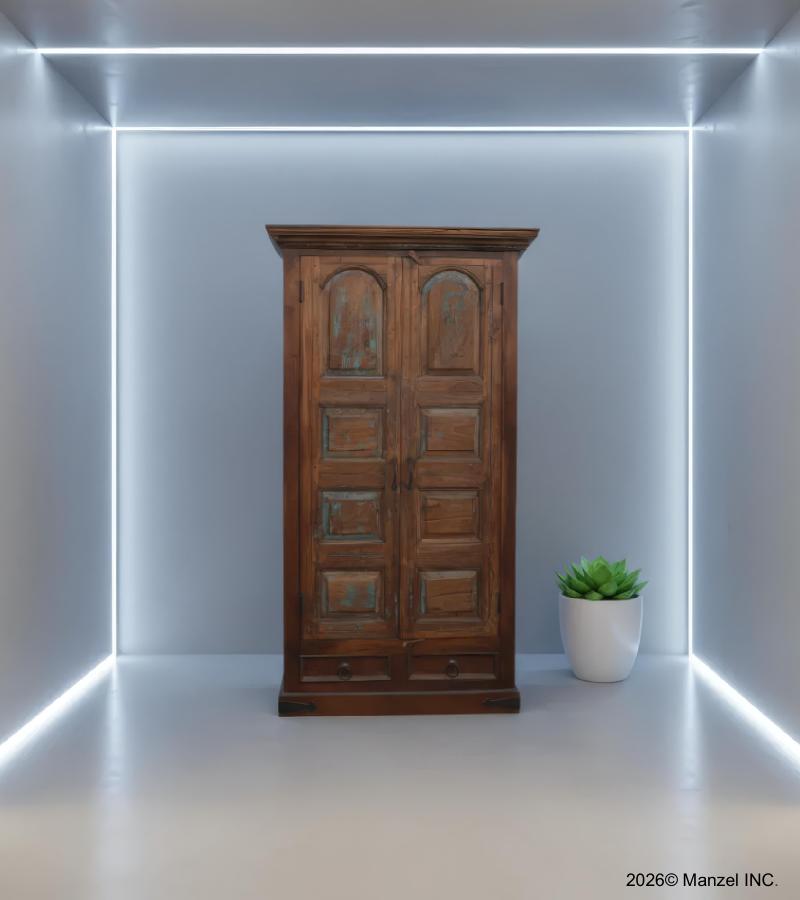 RECLAIMED TEAK WOOD TALL CABINET 
