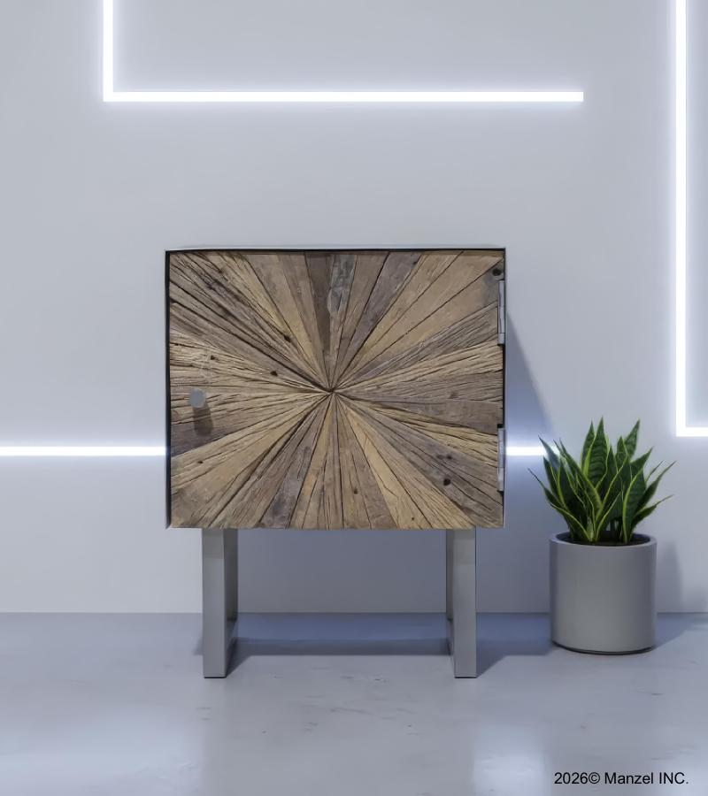 SOLID RECLAIMED WOOD & IRON SIDE TABLE
