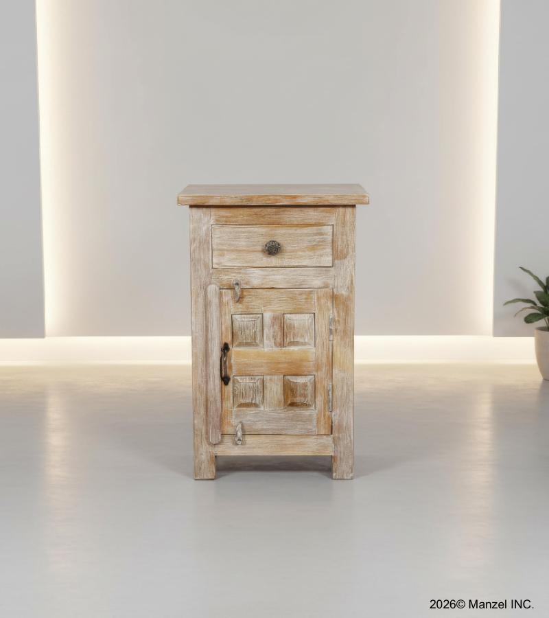 SOLID RECLAIMED TEAK WOOD END TABLE / NIGHTSTAND