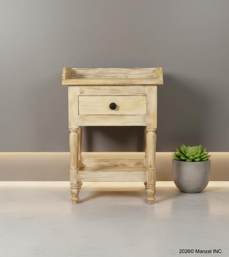 SOLID RECLAIMED TEAK WOOD END TABLE / NIGHT STAND