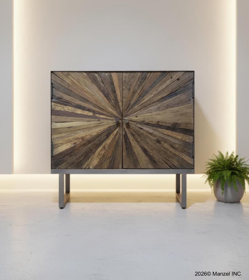 RECLAIMED WOOD & IRON CABINET