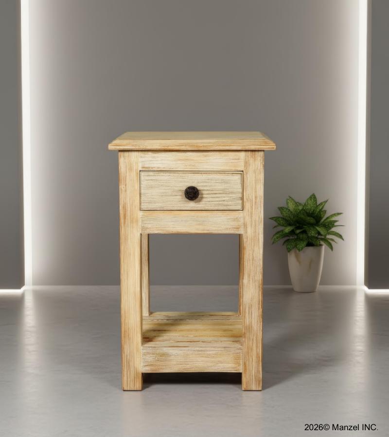 SOLID RECLAIMED TEAK WOOD END TABLE / NIGHT STAND