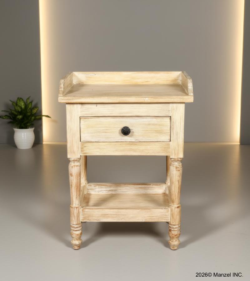 SOLID RECLAIMED TEAK WOOD END TABLE / NIGHT STAND