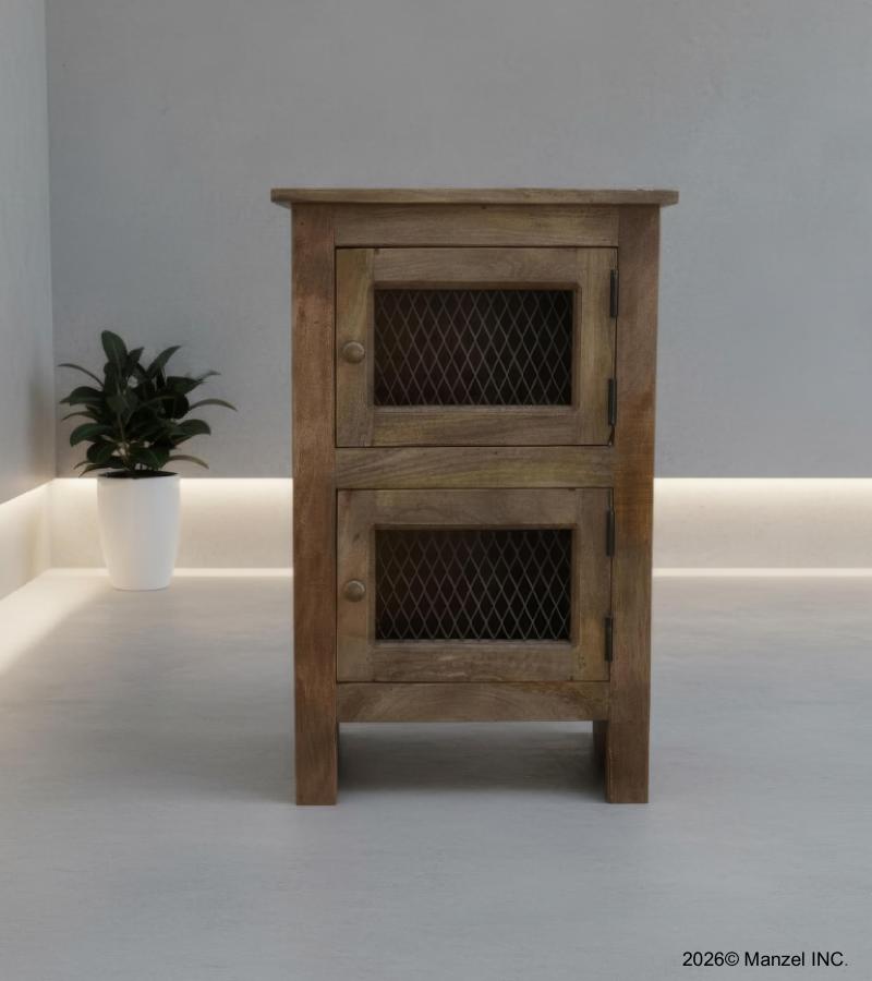 SOLID WOOD 2 DOOR END TABLE / NIGHTSTAND