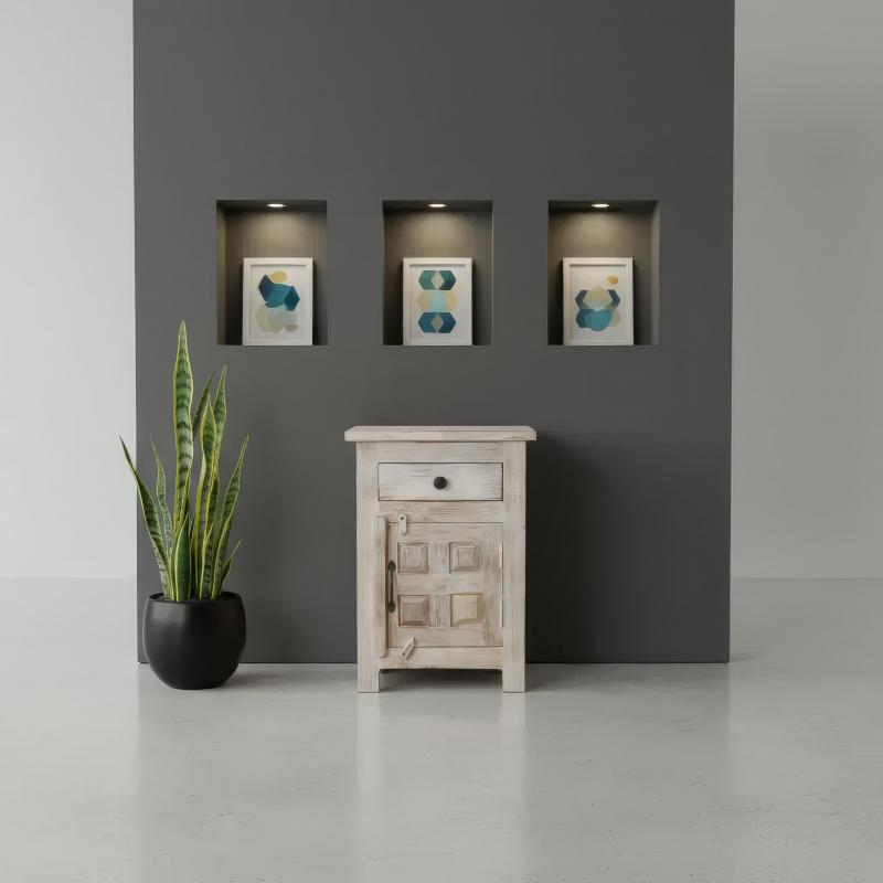 SOLID RECLAIMED TEAK WOOD END TABLE BEDSIDE TABLE