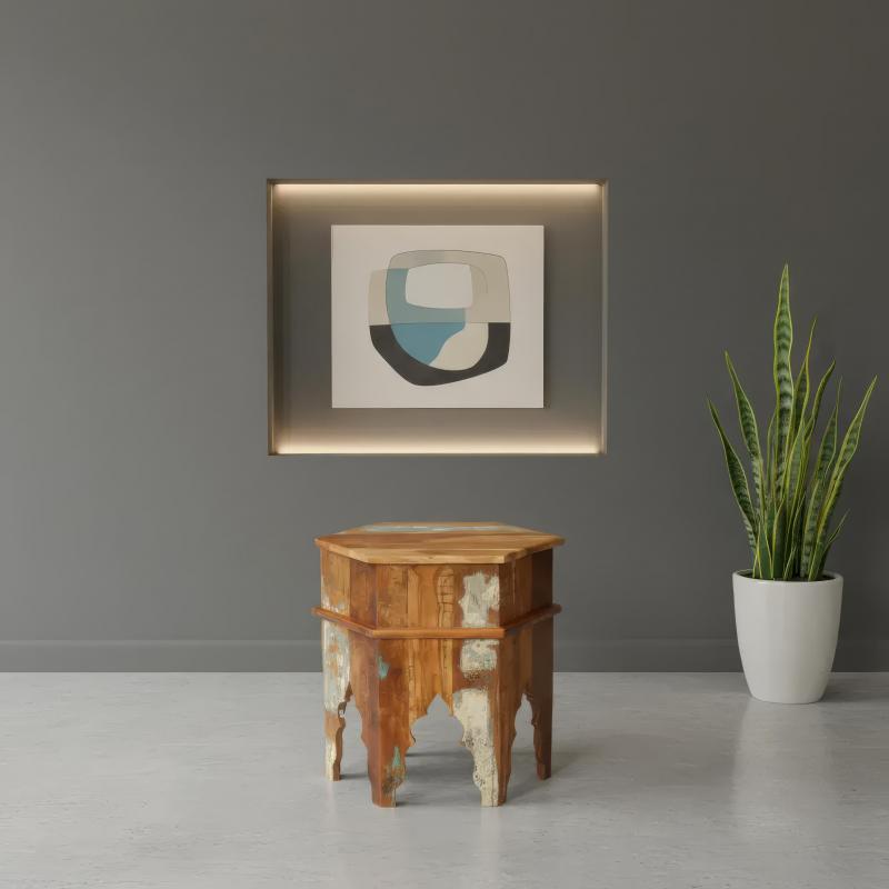 RECLAIMED WOOD END TABLE / NIGHTSTAND