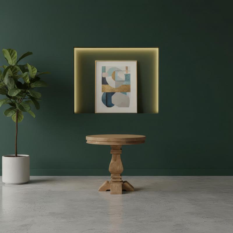 SOLID WOOD ROUND PEDESTAL END TABLE