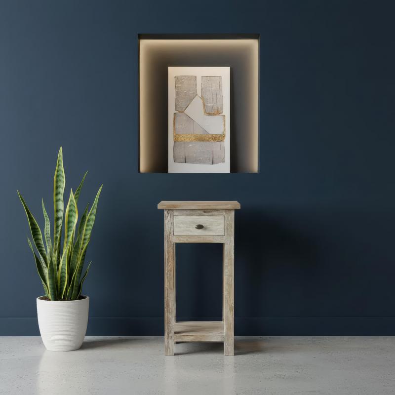 SOLID RECLAIMED TEAK WOOD END TABLE NIGHTSTAND