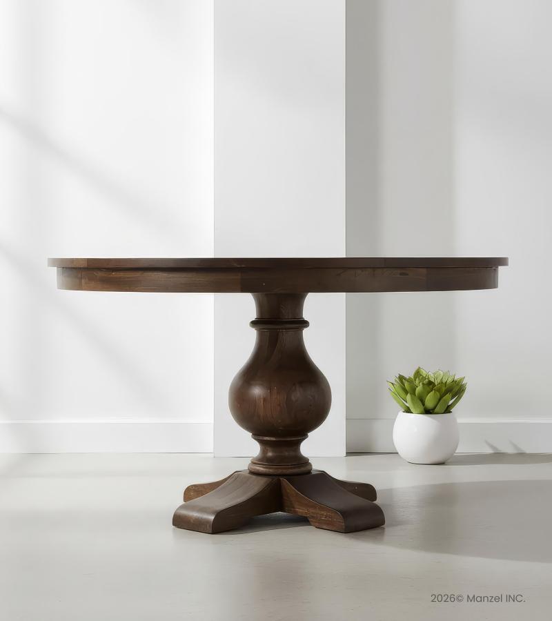 ROUND SOLID WOOD DINING TABLE