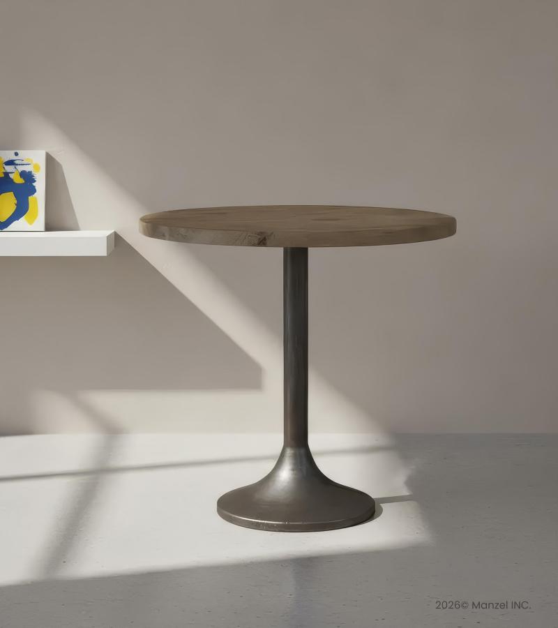 SOLID WOOD & IRON END TABLE