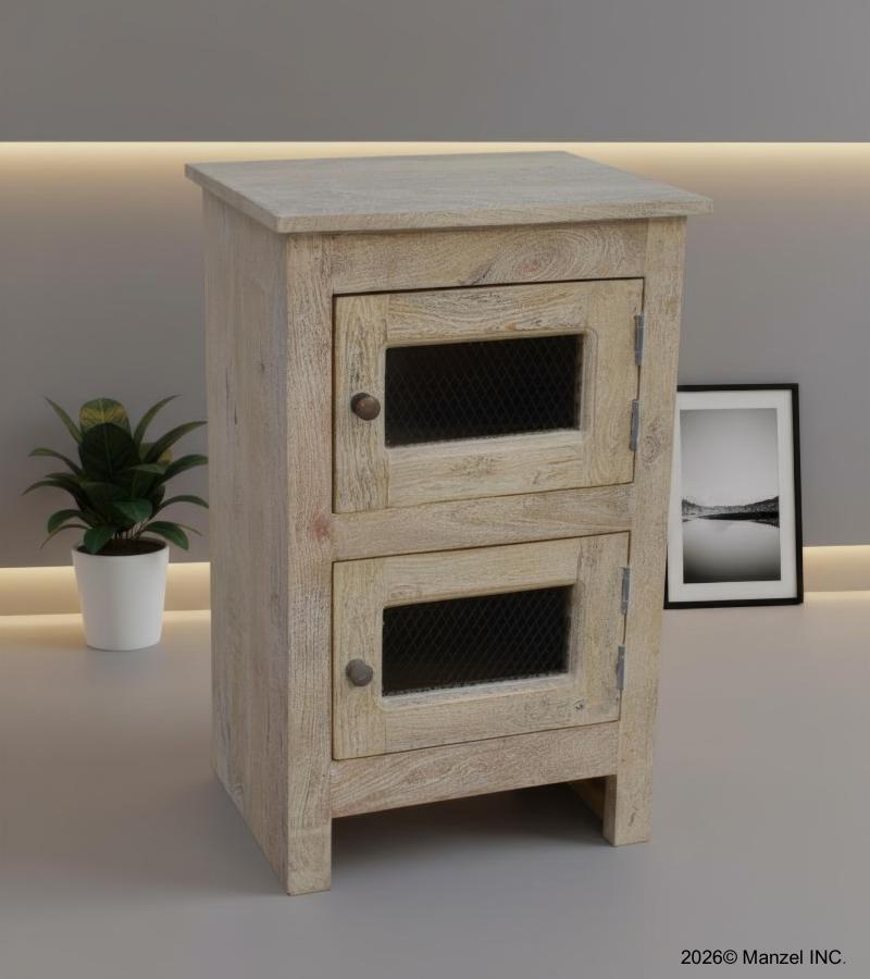 SOLID WOOD 2 DOOR END TABLE / NIGHTSTAND