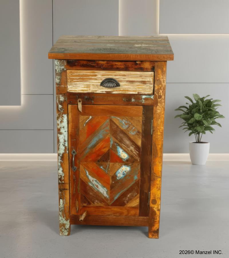 RECLAIMED WOOD 1 DRAWER END TABLE / NIGHTSTAND