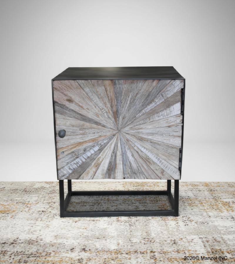 RECLAIMED WOOD & IRON SIDE TABLE
