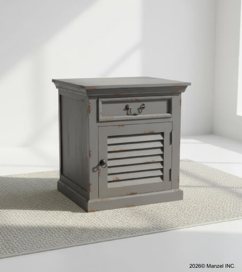 SOLID WOOD END TABLE / NIGHTSTAND W/ 1 DRAWER & 1 DOOR