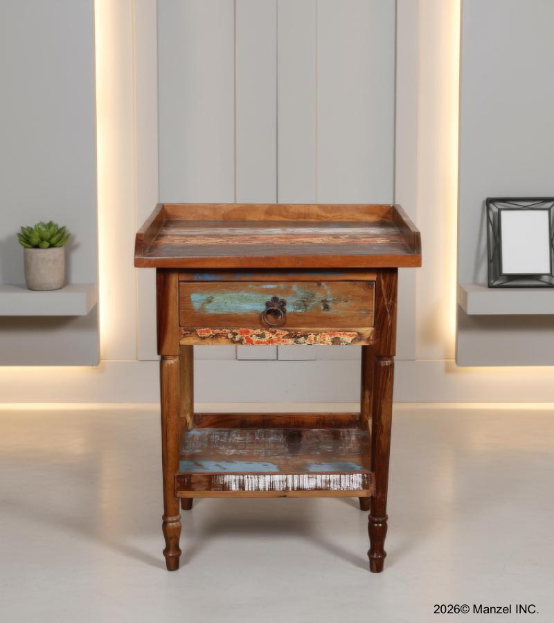 SOLID RECLAIMED TEAK WOOD SIDE TABLE END TABLE
