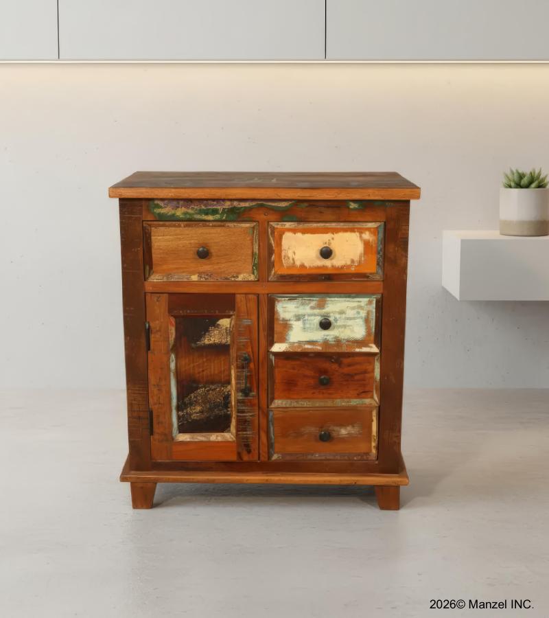 WOODEN BEDSIDE