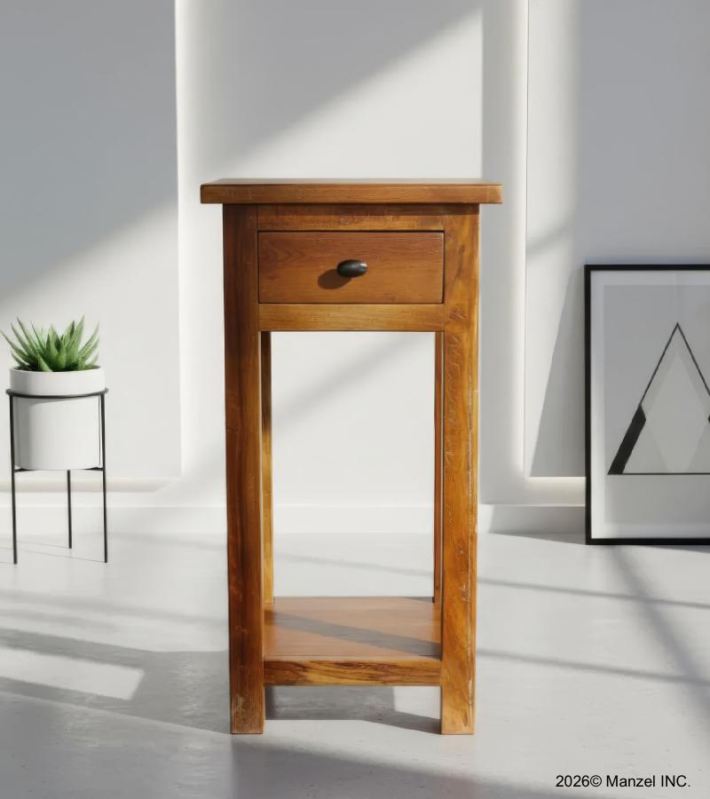 SOLID RECLAIMED TEAK WOOD END TABLE NIGHTSTAND