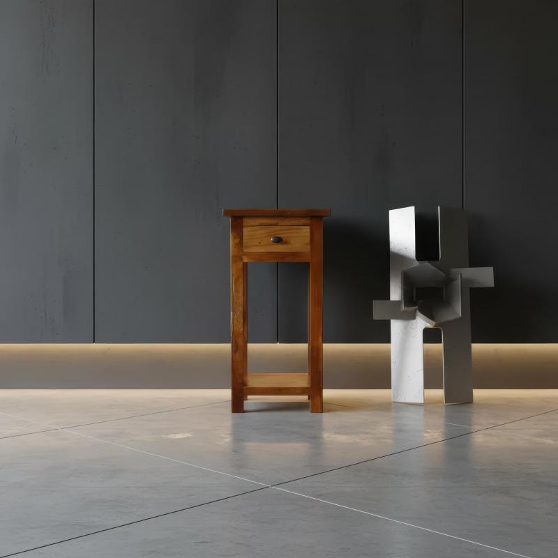 SOLID RECLAIMED TEAK WOOD END TABLE NIGHTSTAND