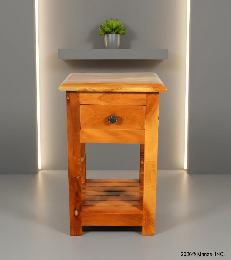 SOLID RECLAIMED TEAK WOOD END TABLE / NIGHT STAND
