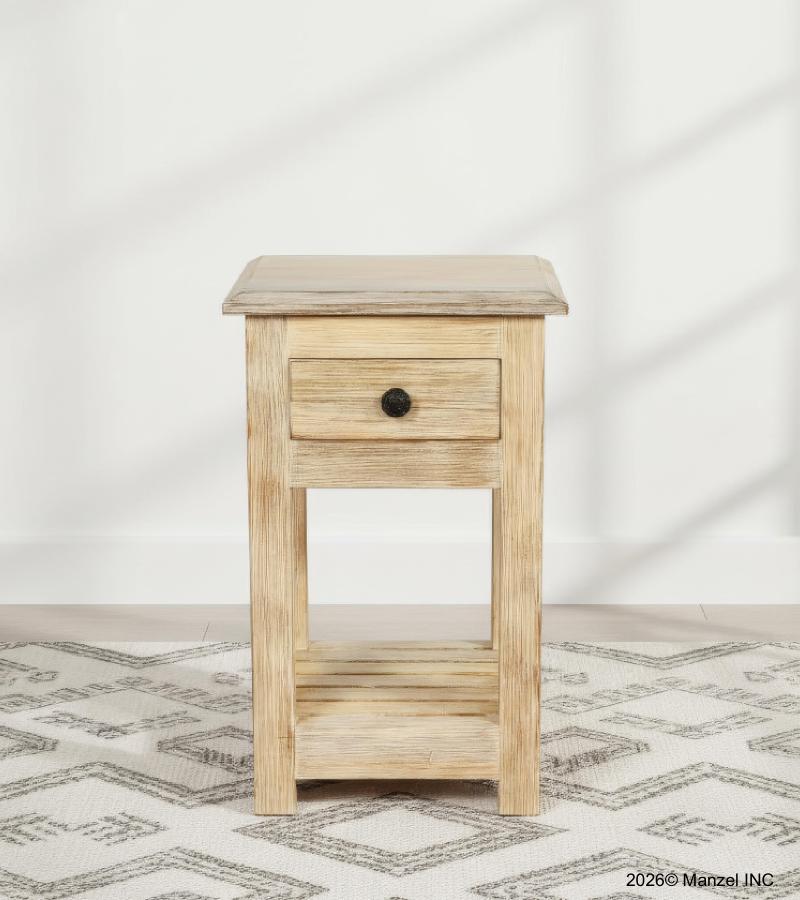SOLID RECLAIMED TEAK WOOD END TABLE / NIGHT STAND