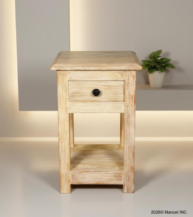 SOLID RECLAIMED TEAK WOOD END TABLE / NIGHT STAND