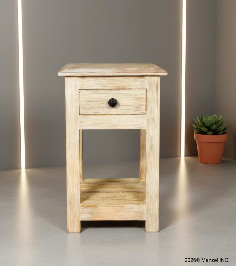 SOLID RECLAIMED TEAK WOOD END TABLE / NIGHT STAND