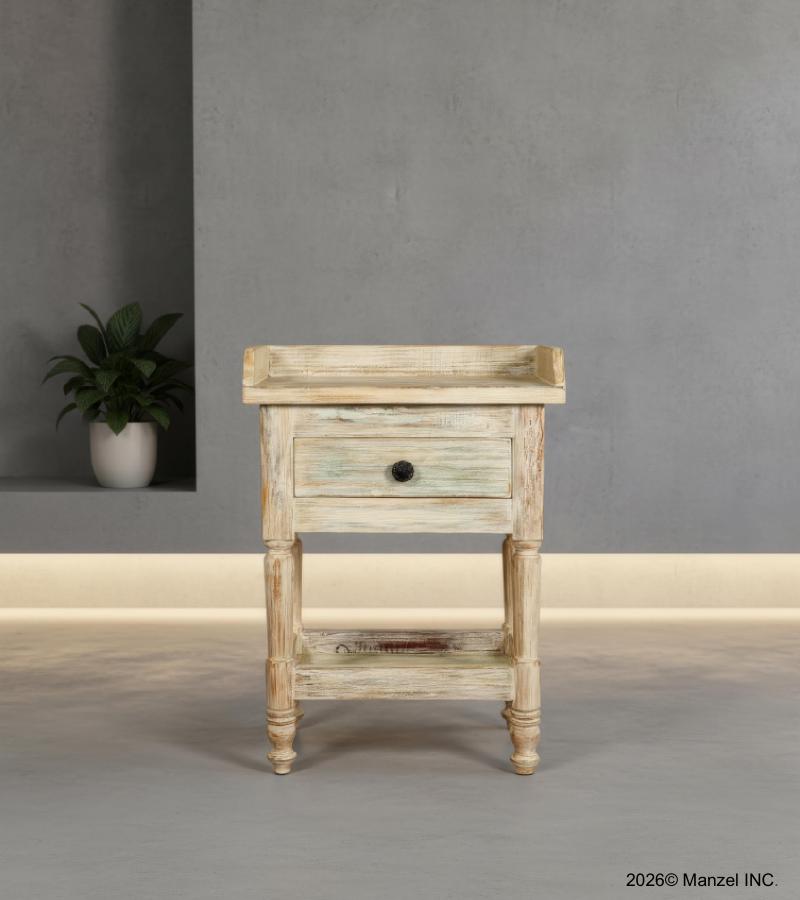 SOLID RECLAIMED TEAK WOOD END TABLE / NIGHT STAND
