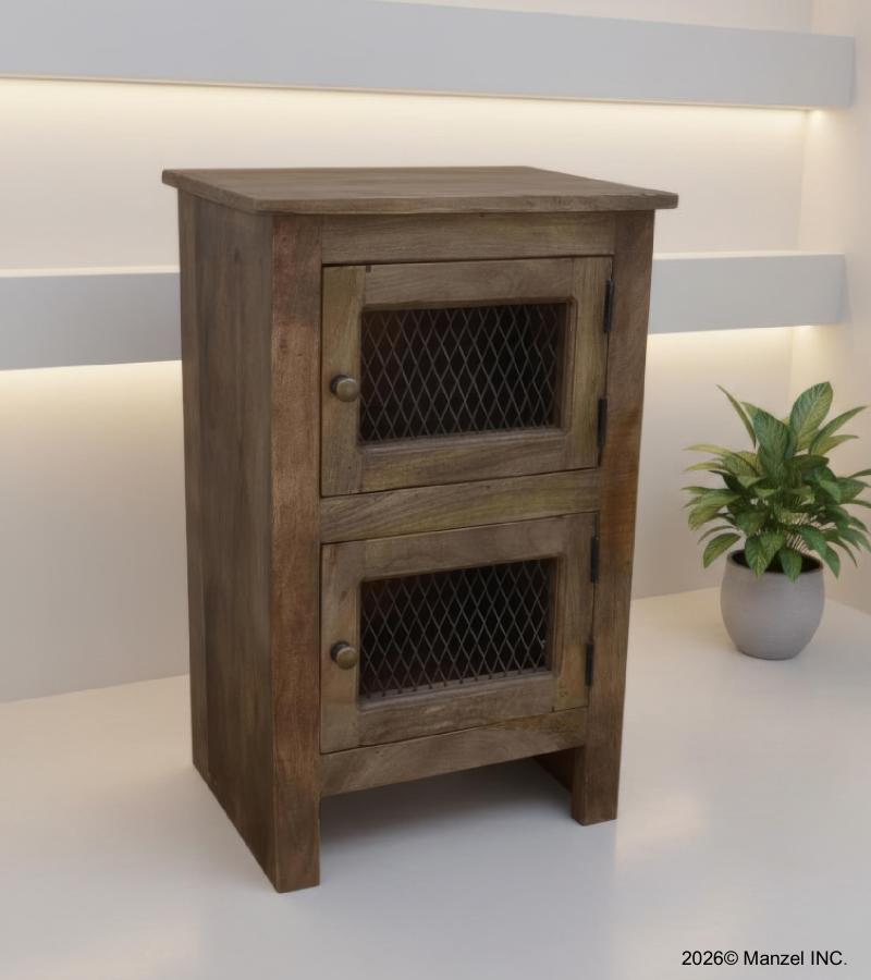 SOLID WOOD 2 DOOR END TABLE / NIGHTSTAND