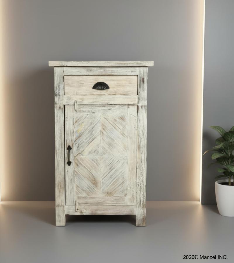 RECLAIMED WOOD 1 DRAWER END TABLE / NIGHTSTAND