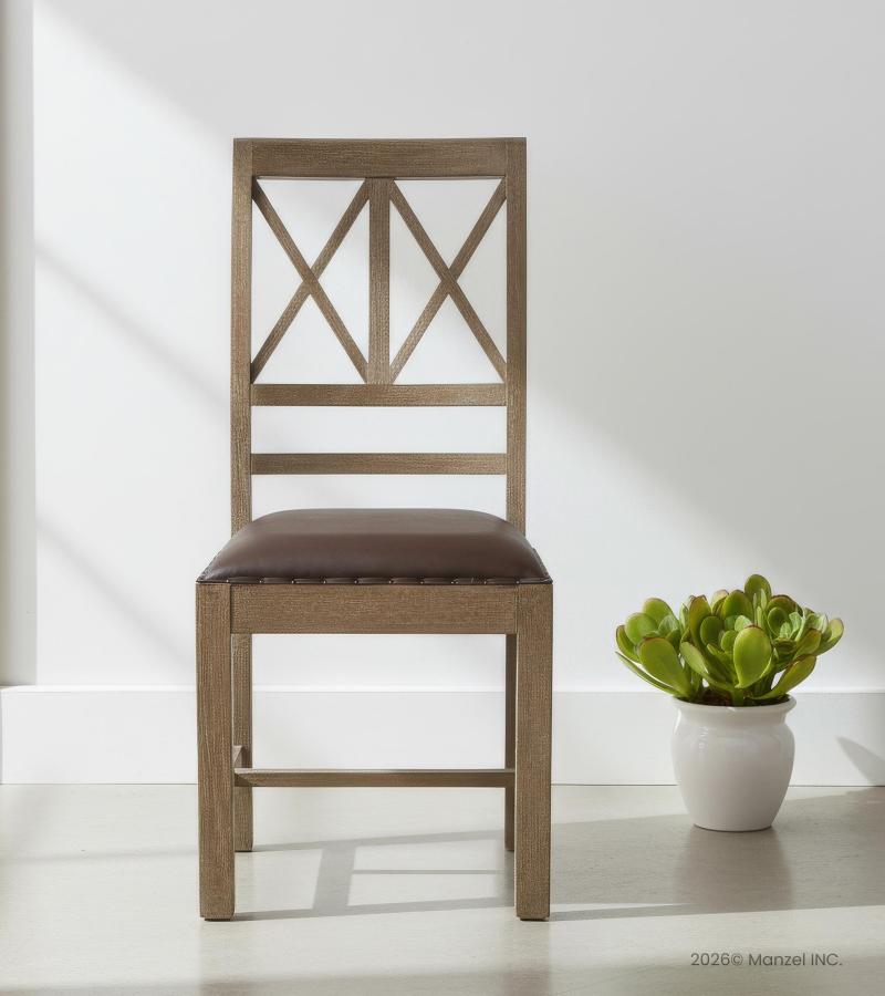 Wood  Leather Chair