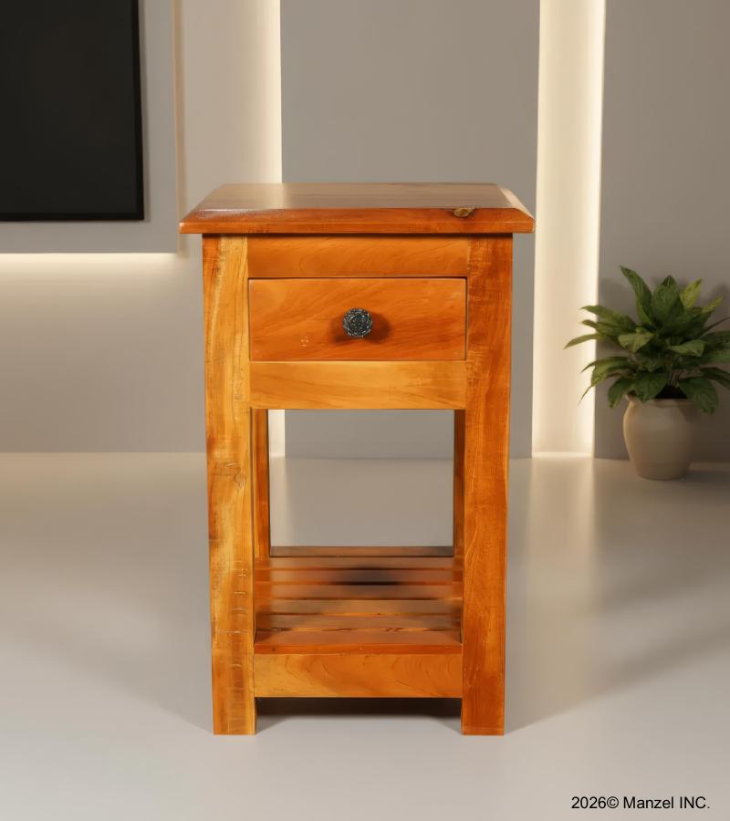 SOLID RECLAIMED TEAK WOOD END TABLE / NIGHT STAND