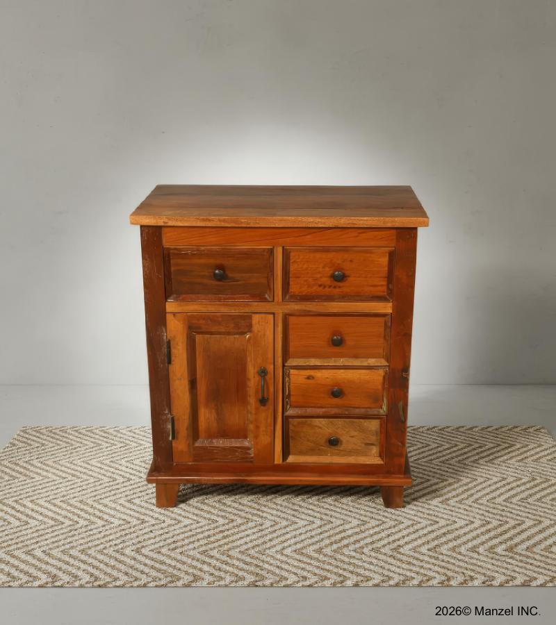 WOODEN BEDSIDE