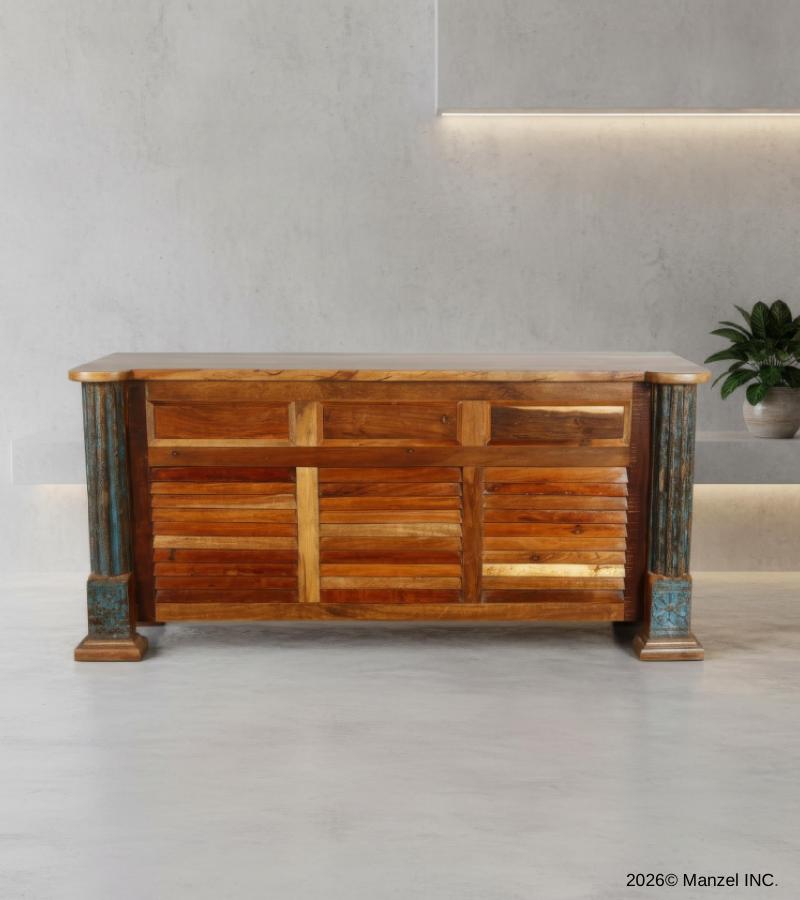 SOLID RECLAIMED TEAK WOOD DESK