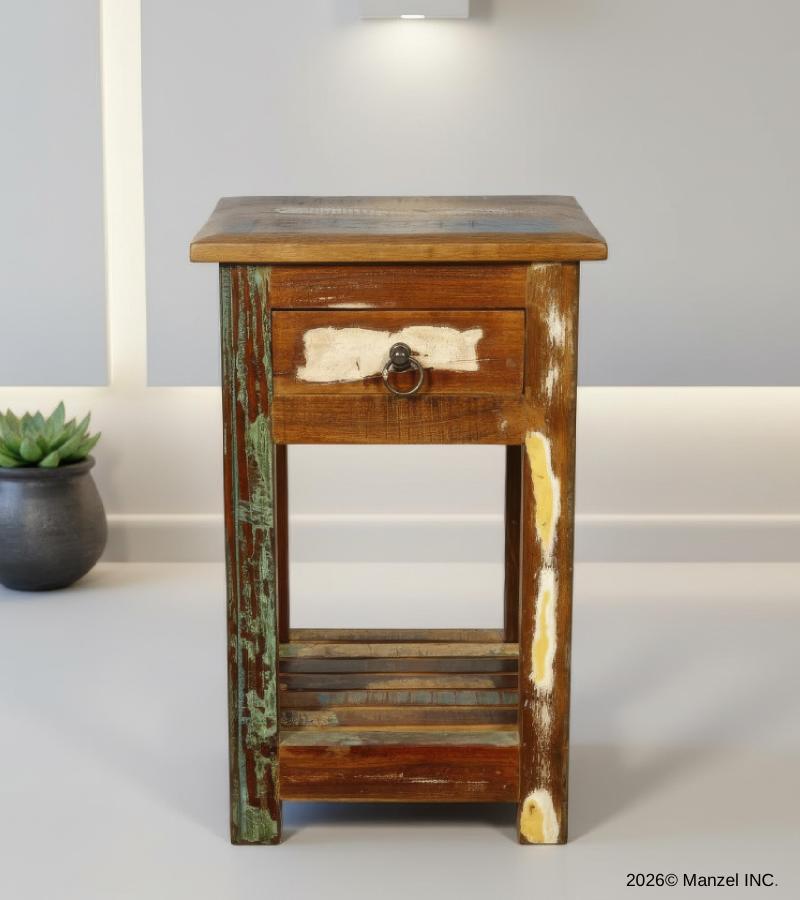 SOLID RECLAIMED TEAK WOOD SIDETABLE END TABLE